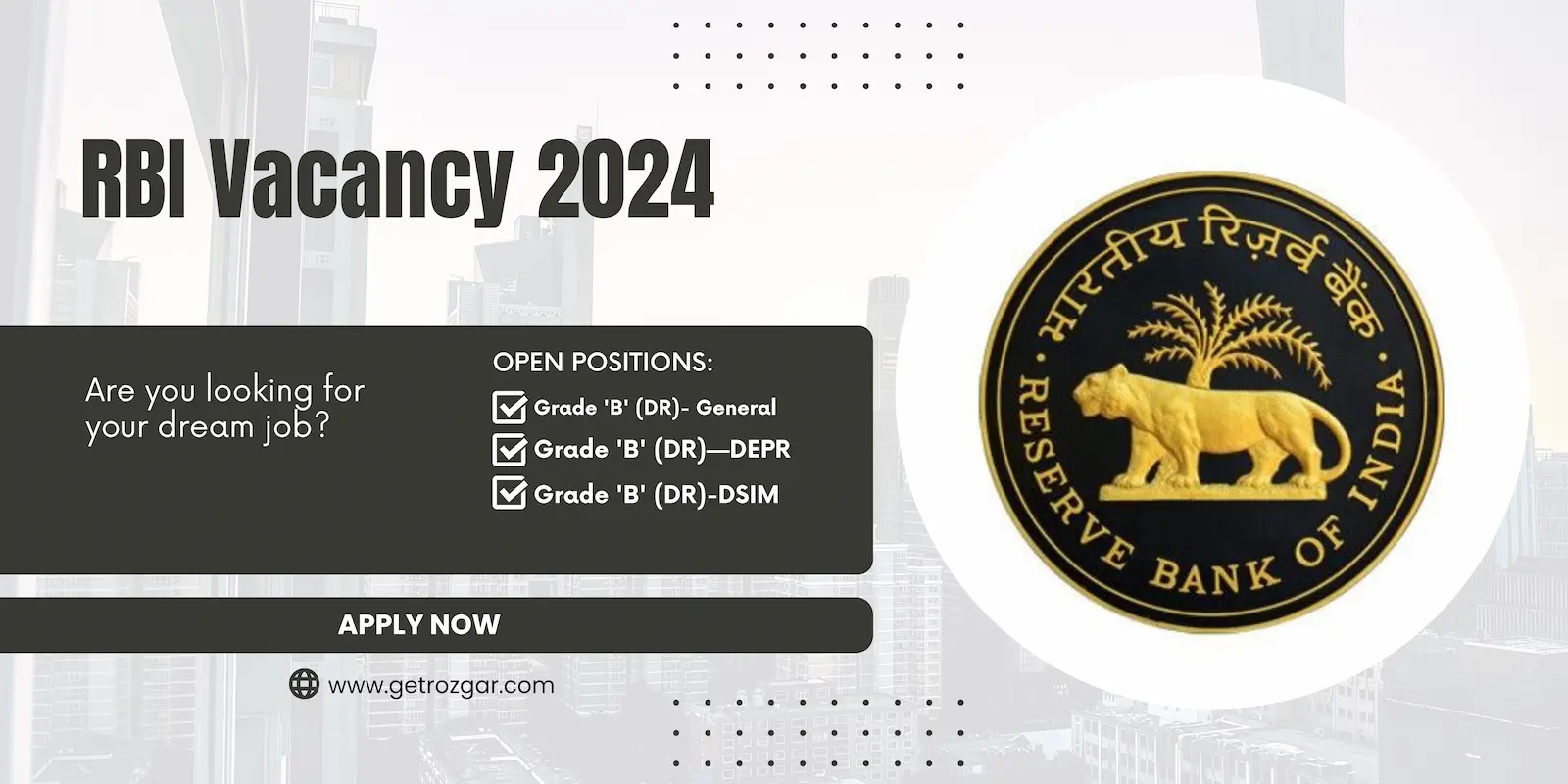 RBI Grade B Officer Vacancy 2024